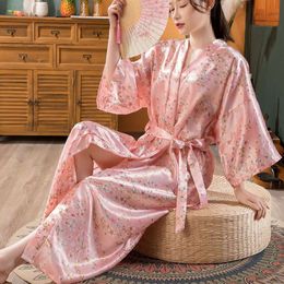 Women's Summer Thin Kimono, Bridesmaid Morning Gown, Pajamas, Cardigan, Sexy Long Bathrobe, Women