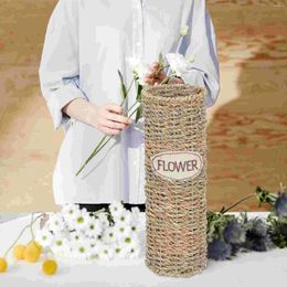 Vases Creative Rattan Vase Handmade Dried Flower Natural Home Decor Basket Decoration Desktop Boho Wedding