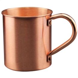 450ML Copper Mug Water Cup Moscow Mule Straight Body Curling Bar Cocktail Glass Beer 240407