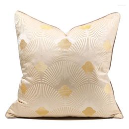 Pillow Modern Style Jacquard Cover Embroidery Beige Yellow Geometric Fan Decorative Pillows El Villa Sofa Bed Back Pillowcae