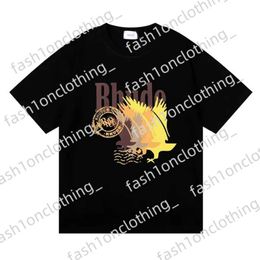 Rhude Shirt Ins Hot Spring Summer T Shirt American Luxury Rhudes Skateboard Mens Designer T Shirt Women Men Casual Good Rhudes T-Shirt 117