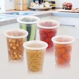 Storage Bottles Round Plastic Deli Containers Premium 20pcs Airtight Food Bpa-free Microwave Safe Meal Prep For Freezer