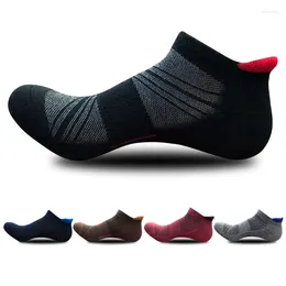 Men's Socks 5 Pairs/lot Men Shorts Towel Bottom Cotton Sports Springsolid Color Basketball Ankle