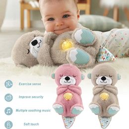 Movies TV Plush toy Breathing Cute Otter Soothes Plush Baby Sleep Doll Small Gift Doll Sleep Artefact 240407