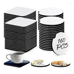 Table Mats 160Piece Simation Cup 2.8 Inch Round Blank Coasters For Sublimation DIY Crafts Painting Heat Transfer Gifts