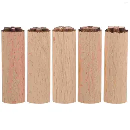 Storage Bottles 5 Pcs Wood Texture Stamp Column Wooden Stamps Tools Scrapbook Flower Pottery Children Small Diary