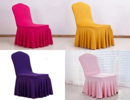 Chair Skirt Cover Wedding Banquet Chair Protector Slipcover Decor Pleated Skirt Style Chair Covers Elastic Spandex EEA4594354307