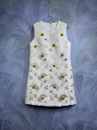 French Retro Heavy Industry Nail Beads, Unique Design, Sleeveless A-line Dress, European Goods, 2024 Summer New Women's Dress