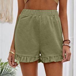 Women's Shorts Ruffles Women Sweet Loose Vintage Korean Style Summer Casual Temperament College Simple All-Match Fashion Classic