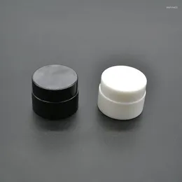 Storage Bottles 5g Plastic Cosmetic Jar Black/White Lotion Continer Refillable Eyecream Box 50pcs/Los Wholesale High Grade Bottle