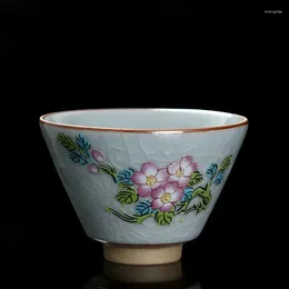 Cups Saucers 60ml Small Tea Bowl Chinese Ru Kiln Opening Ceramic Teacup Coffee Cup Boutique Teaset Master Portable Personal Single