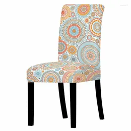 Chair Covers Mandala Print Dining Cover Floral Slipcover Spandex Kitchen Seat Bohemian Party Decor