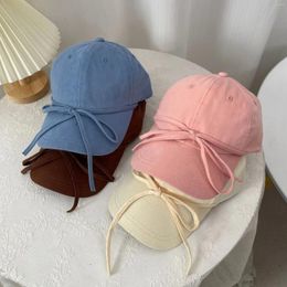 Ball Caps Korean Bow Baseball Y2K Solid Color Bowknot Peaked Hat Summer Travel Sunscreen Female Sweet Sun Hats Gorra