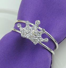 100pcslot Silver Crown napkin buckle metal multilayer napkin holder napkin rings for el wedding banquet table decoration SN2809597376
