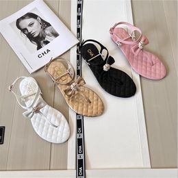 Slides Womens Calf Crystal designer heels slipper sandals High Quality leather Casual quilted Platform Summer Comfortable Beach ls shoes