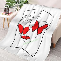 Blankets Heart With Red Butterfly Throw Blanket 3D Printed Sofa Bedroom Decorative Children Adult Christmas Gift