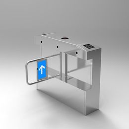 Turnstile Gate Platform with Bottom Plate Wiring Free Swing Gate Movable Stainless Steel with Wheel Base Installation Free Gate