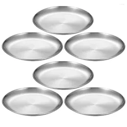 Plates 6 Pcs Snack Plate Stainless Steel Toddler Cutlery Jewelry Organizer Tray Metal