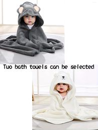 Blankets 2 Packs Baby Animal Swaddling Blanket Bath Towel Bathrobe Polyester Fiber Material Absorbent Easy To Dry Bathroom Suppl