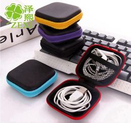 Headphone Case PU Leather Earbuds Pouch Mini Zipper Box Protective Fingertip Gyro Boxes Earphone Storage Bags Eva Earphones Bag LY7788226