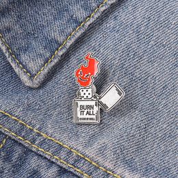 Lighter Design Enamel Pin Creative Brooches For Boys Cool Bag Accessories Badges