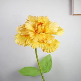 Decorative Flowers 30cm Artificial Head Velvet Peony For Christmas Decoration 2024 Outdoor Stage Setting Decor Display Giant Fake Flores