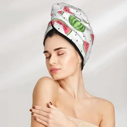 Towel Microfiber Hair Care Cap Watercolor Watermelons Cute Absorbent Wrap Fast Drying For Women Girls