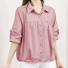 Women's Blouses Korean Chiffon Bow Shirt Short-Sleeved 2024 Summer Coat Western Style Thin Lace-UP Blouse Fashion Loose Top Female