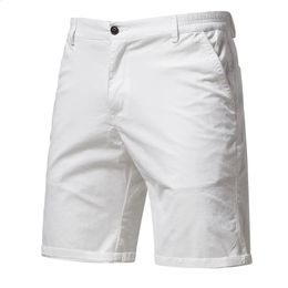 Y2K Summer 100 Cotton White Gym Shorts Mens Casual Business Social Elastic Waist Cargo Bermuda Beach For Men 240325