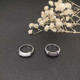 Designer Jewellery Davids Yurmas Ring High Version of the New Thread Full Diamond Ring Size American Size 6-7-8-9 Four Sizes