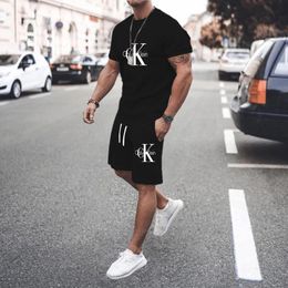 Summer Mens Sets Fashion Tracksuit Men Short Sleeve T ShirtsSport Shorts Suit Casual Clothing Joggers 240407