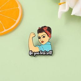 Be Your Best Self Enamel Pin Women Powers Brooch Clothes Lapel Badges Cap Bag Creative Feminism Jewellery Gift for Friends