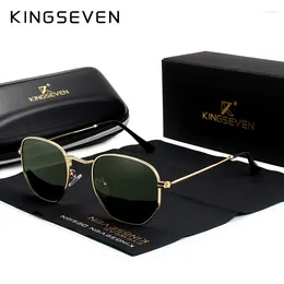 Sunglasses KINGSEVEN 2024 Round Sun Glasses Female Retro Reflective Men Polarised Eyewear Gafas UV400 Protection