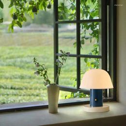 Table Lamps Mushroom Rechargeable Lamp Dimmable Night Light For Bedroom/Living Room Cute Desktop Decoration