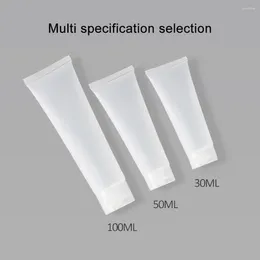 Storage Bottles 10Pcs/set 30/50/100ml Frosted Empty Clear Tube Refill Cosmetic Cream Lotion Bottle Lip Tubes With Lids