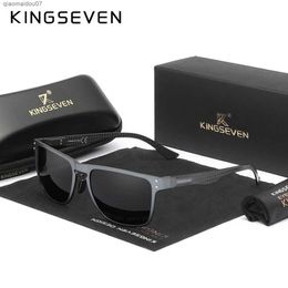 Sunglasses KINGSEVEN Aluminium alloy mens sunglasses high-quality luxury Polarised UV400 glasses suitable for driving sports accessories as a female giftL2404