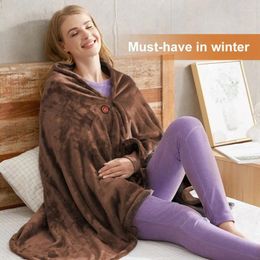 Blankets XMSJ Winter Heating Blanket Warmer Thickened Shawl Office Electric Pad Household Heated Throw