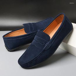 Casual Shoes Spring And Autumn Loafers Men's Driving Large Size Suede Classic Leather Moccasin Comfortable Soft Sole