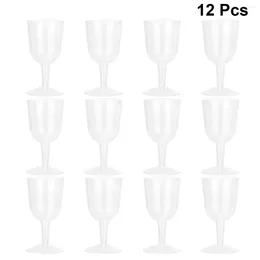 Disposable Cups Straws 12 Pcs Goblet Cocktail Glasses Cup Plastic Stemware Whiskey