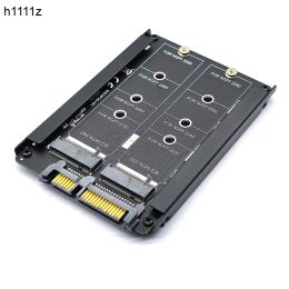 Adapter Metal Case Dual B+m Key M.2 Ngff Ssd to 2.5 Sata 6gb Adapter Card with Enclosure Socket M2 Ngff to Sata Adapter M.2 Sata Adapter