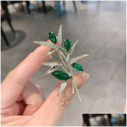 Pins Brooches Chinese Style Bamboo Rising Breast Flower Female Design Sense Gentleman Like Pin Fashion Literary Suit Brooch Drop Deliv Dhryn