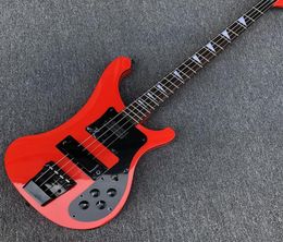 Top Quality 4 Strings Red 4003 Electric Bass Guitar Black Body Binding BlackHardware Rosewood Fretboard Triangle White Pearl I4328111