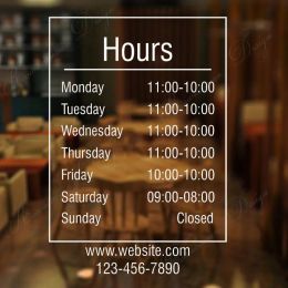Stickers Personalised Business Hours Window Stickers Vinyl Monday To Sunday Shop Store Open Closed Hours Window Decals Custom Time 4272