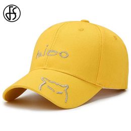 Ball Caps FS Yellow Street Clothing Hip Hop Fashion Womens Summer Baseball Hat Mens Letter Embroidered Truck Cassette Homme 2024 Q240403