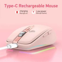 Mice Dual mode charging wireless 2.4G+BT5.1 mouse RGB silent for Windows IOS Android laptop tablet mobile PC H240407