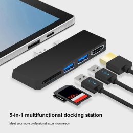 Hubs For Microsoft Surface Pro 7 6 5 Hub 5 in 1 USB HUB 3.0 Docking Station with 4K HDMIcompatible USB 3.0 D/TF Card Reader Adapter