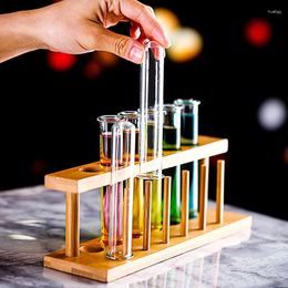 Wine Glasses 12 Pcs Test Tube Set Cocktail Cup With Stand Holder Party Bar KTV Night Club Charms Tipsy Test-tube Glass Wholesale