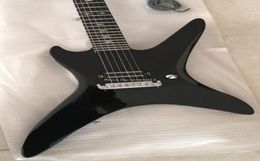 Custom 24 Frets Stealth Chuck Schuldiner Gloss Black Electric Guitar Ebony Fingerboard Wrap Around Tailpiece Single Bridge Picku1482622
