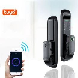 Lock Tuya APP Fingerprint Lock Remote Unlock Smart Lock For Home with WiFi Smart Door Lock Biometric and Password/IC Card/Key unlock
