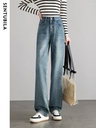 Women's Jeans Sentubila High Waist Baggy For Women 2024 Autumn Fashion Wide Leg Straight Pants Ladies Loose Trousers Female W33N50631